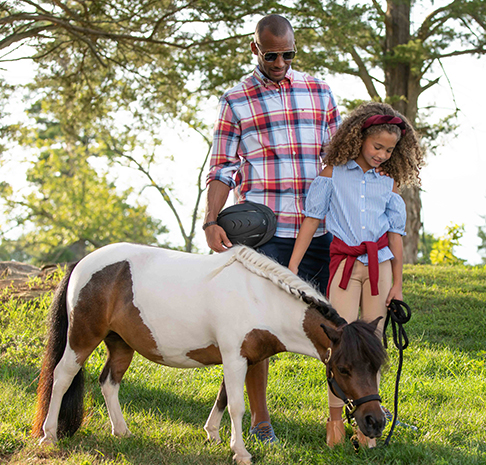 Father and Daughter Meet Cupcake the Mini Horse
