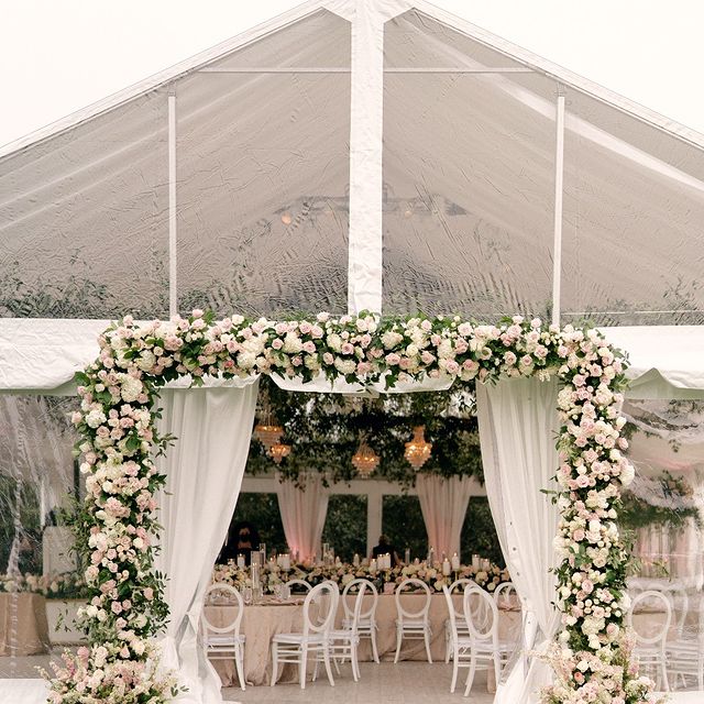 wedding reception with floral