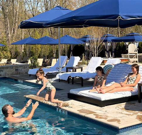 family poolside daybeds
