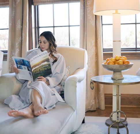 woman lounging at Salamander Spa