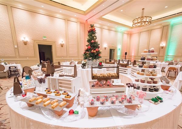 desserts around table at Christmas time
